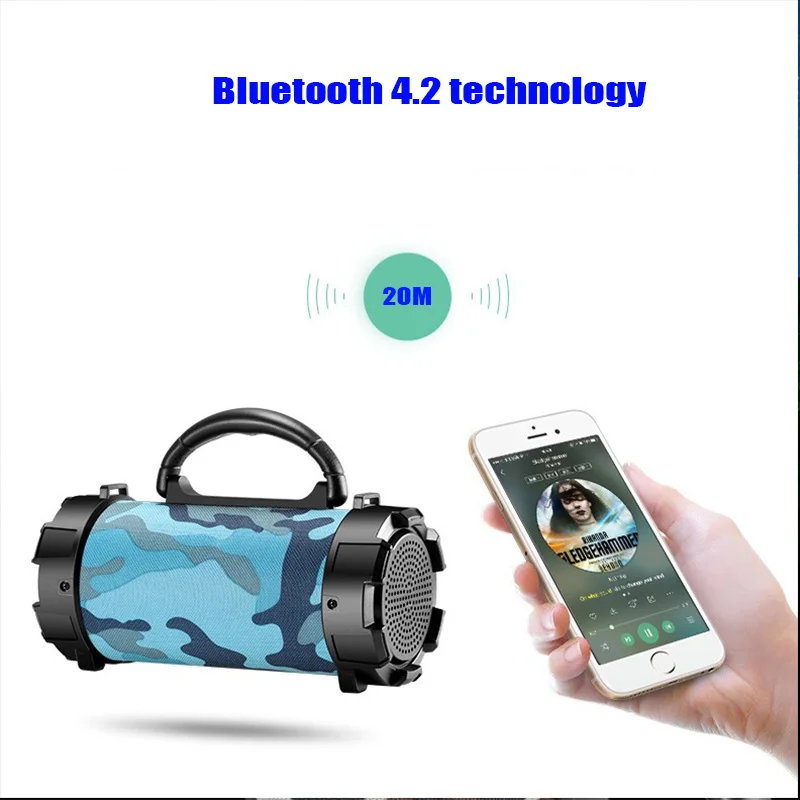 Светодиодный портативный Bluetooth динамик с фонариком, 3 дюйма, перезаряжаемый, FM, TF, USB плеер, держатель для телефона, беспроводная мини колонка