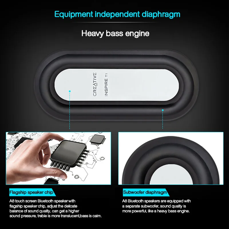 Bluetooth колонки A8 с сенсорным экраном беспроводной музыкальный плеер портативный