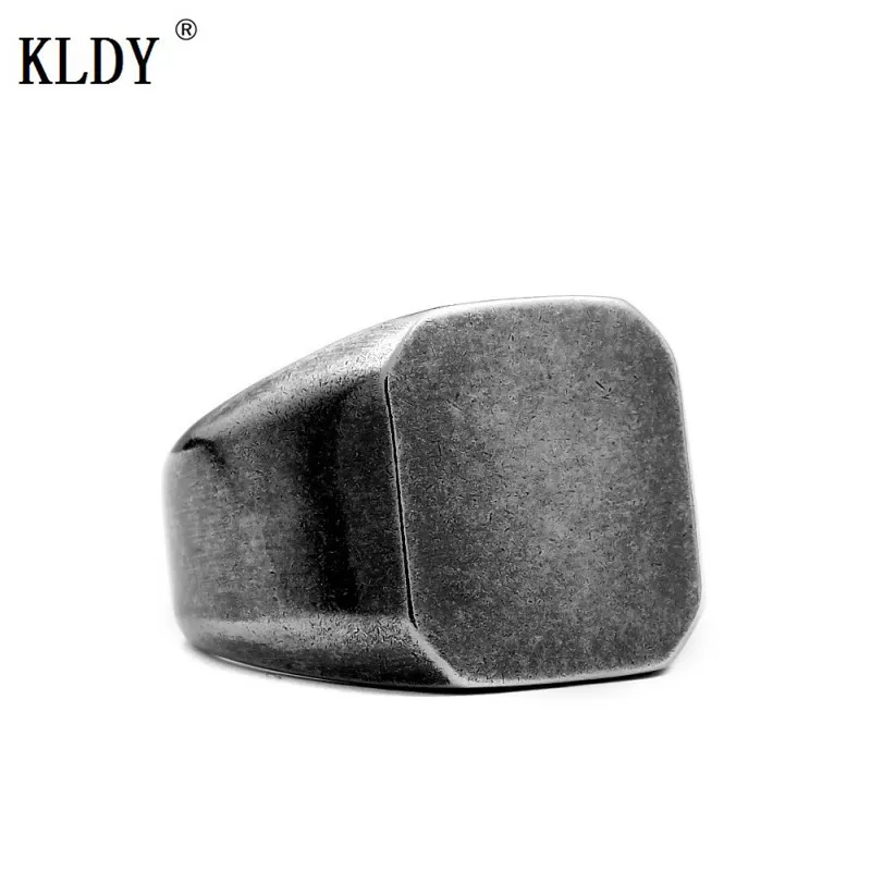KLDY, винтажные мужские кольца, 316l, нержавеющая сталь, Ювелирное кольцо, байкер, очаровательные мужские ювелирные изделия, опт,, anello quadrato uomo