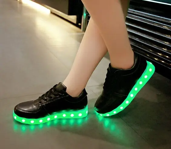 7 цвет Новый Светодиодный Обувь Женская и Мужская Мода Красочные Световой