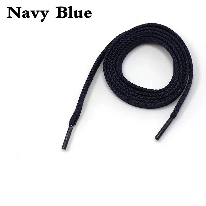 Navy blue 1 пара классических двойных плоских шнурков сплошной цвет полые плетеные кроссовки шнурки для мужчин и женщин шнурки 26 цветов SB1 - Цвет: Navy blue