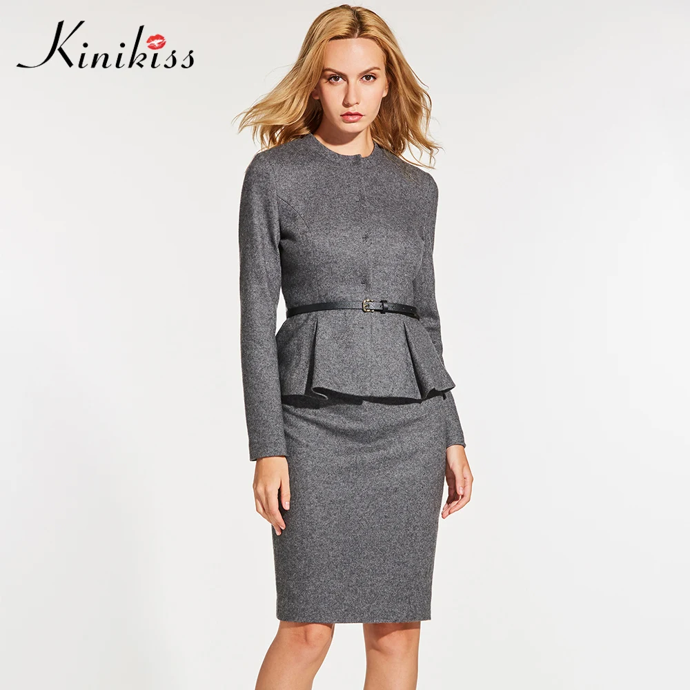 Kinikiss женский элегантный свитер Костюмы комплект из 2 предметов куртка Облегающие