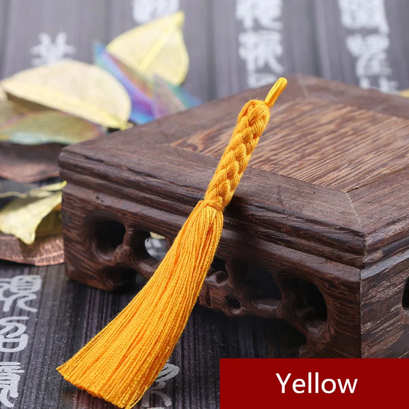 Yellow 5 шт. мини цветок конопли кисточкой ювелирные изделия занавес одежды декоративные аксессуары DIY Ключ сотовый телефон сумка бахрома отделка кисточки кулон - Цвет: Yellow