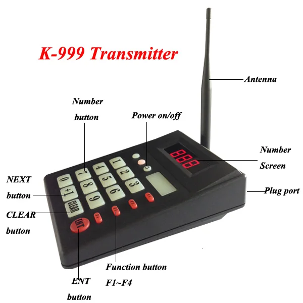 Простая система пейджера очереди беспроводное сервисное оборудование K-999