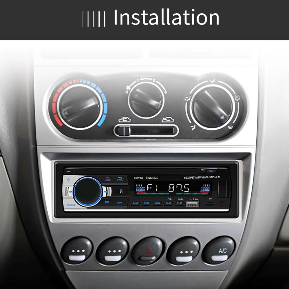 Автомобильный MP3 радио ЖК-экран Bluetooth Handsfree MP3 плеер TF карта U пластина AUX Карта двойная usb Зарядка Поддержка Android IOS