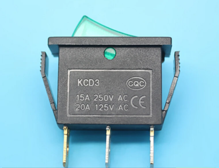 10 шт. зеленый светодиодный прямоугольный длинный кулисный переключатель 15 А 250 В