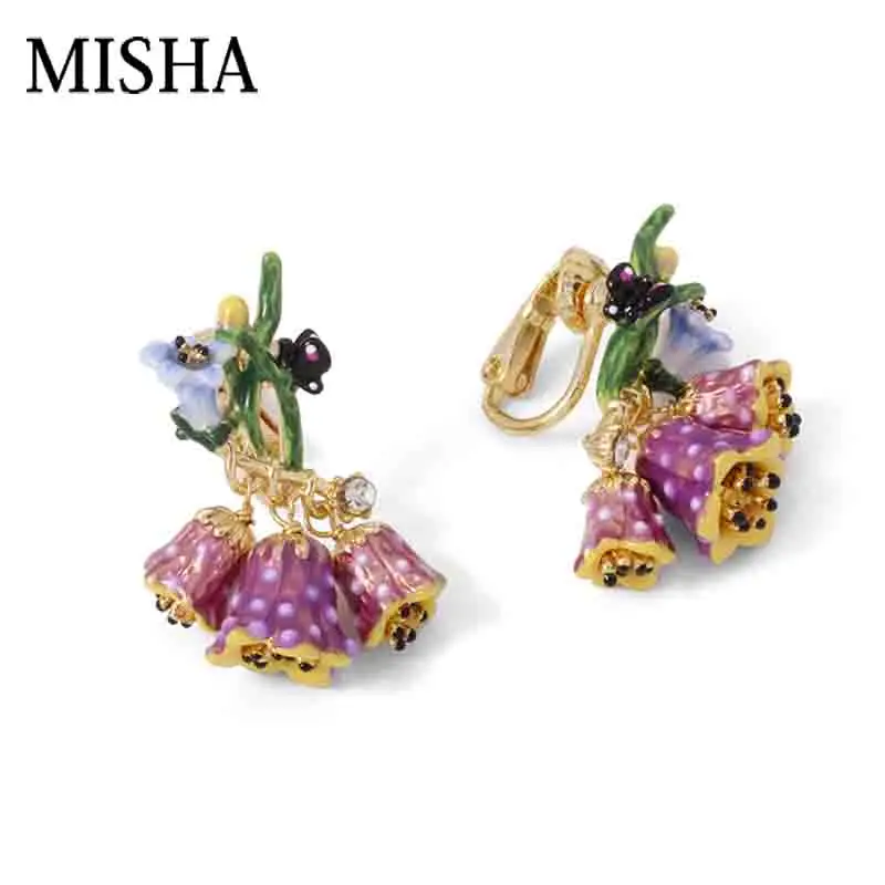 Серьги подвески MISHA женские серьги гвоздики с эмалированной Глазурью Ручной