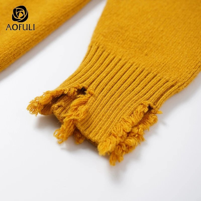 AOFULI chic plus size women knit sweaters batwing long pullover v-neck sleeve knitted tops casual knitwear L- 4XL 5XL A3768 | Женская