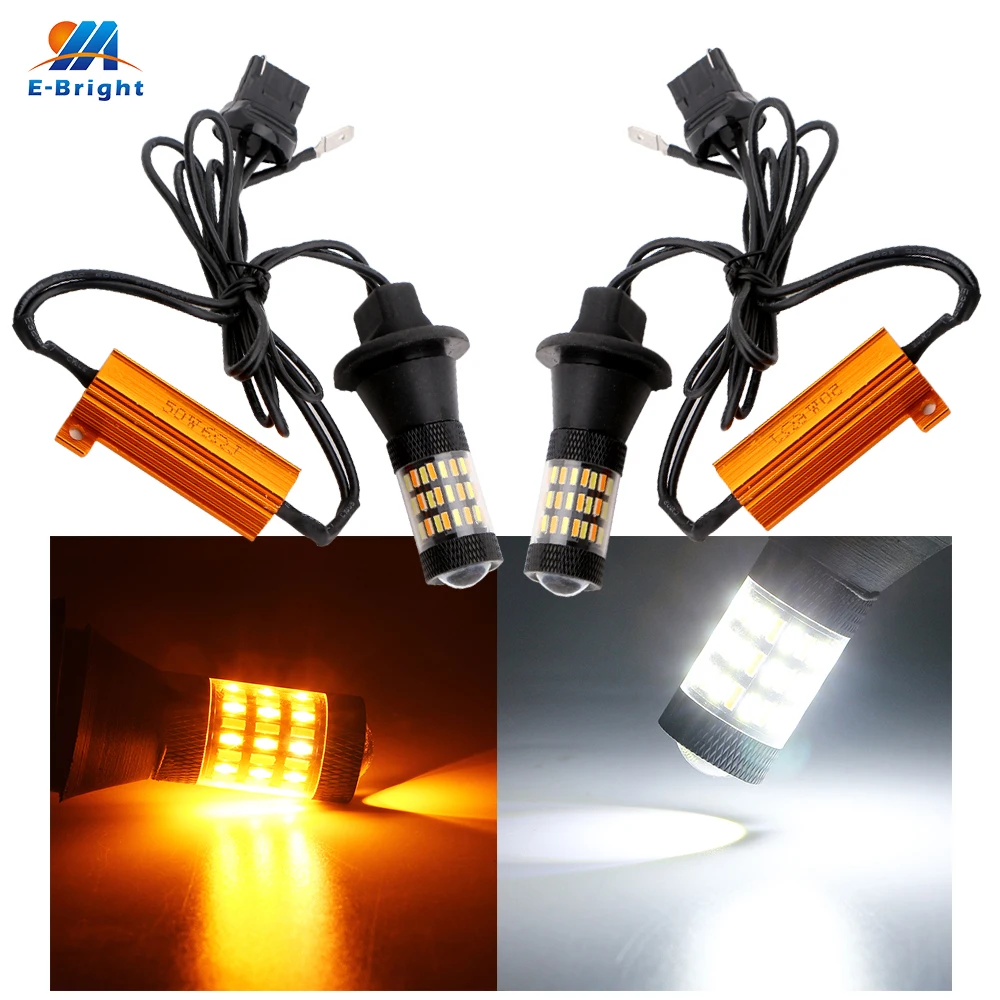 

1 комплект Canbus 4014 60SMD белый желтый светодиод P21W 1156 BA15S BAU15S 3156 7440 автомобилей Авто светодиодные лампы дальнего света светильник сигнала поворо...