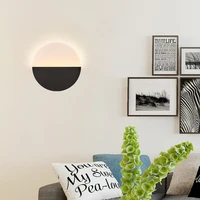 acrylic 4w led wall sconce light fixture circle lamp surface mounted living room aisle whiteblack shell