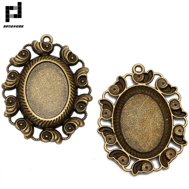 

BASEHOME 10pcs Conch Pendant Settings Cabochon Bases Bezel Trays Fit 18x25mm Oval Cabochon DIY Necklace Accessories