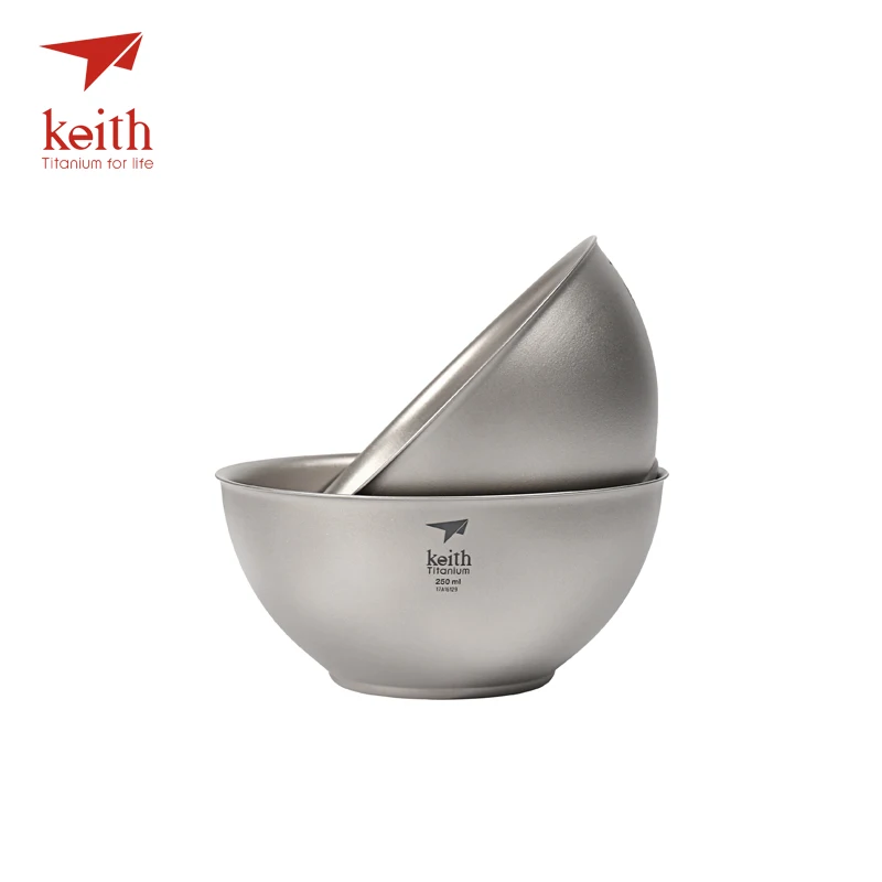 Набор чаш Keith Titanium 250 мл сверхлегкие походные портативные дорожные столовые