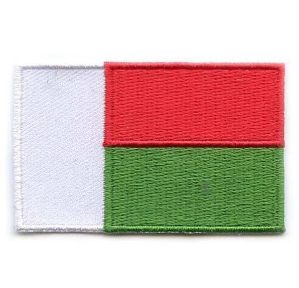 

Madagascar Flag Embroidered Badges Made by Twill with Flat Broder and Iiron On Backing free shipping by Post