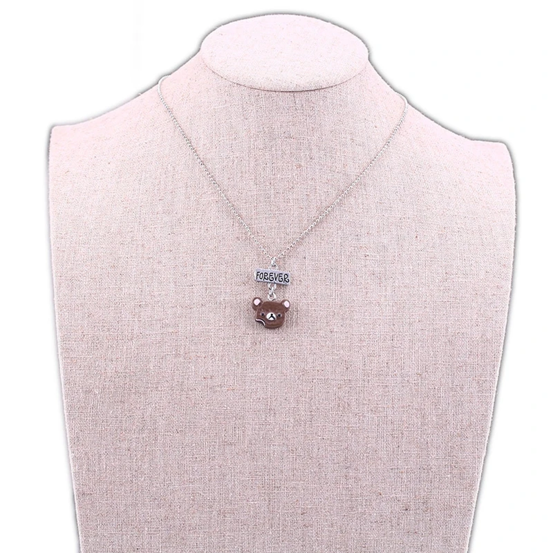 1set(3PCS) Fashion Resin Cute Bear Best Friends Pendant Necklace Cake/Biscuit Drop BFF Children Jewelry Gift N-830 Украшения и