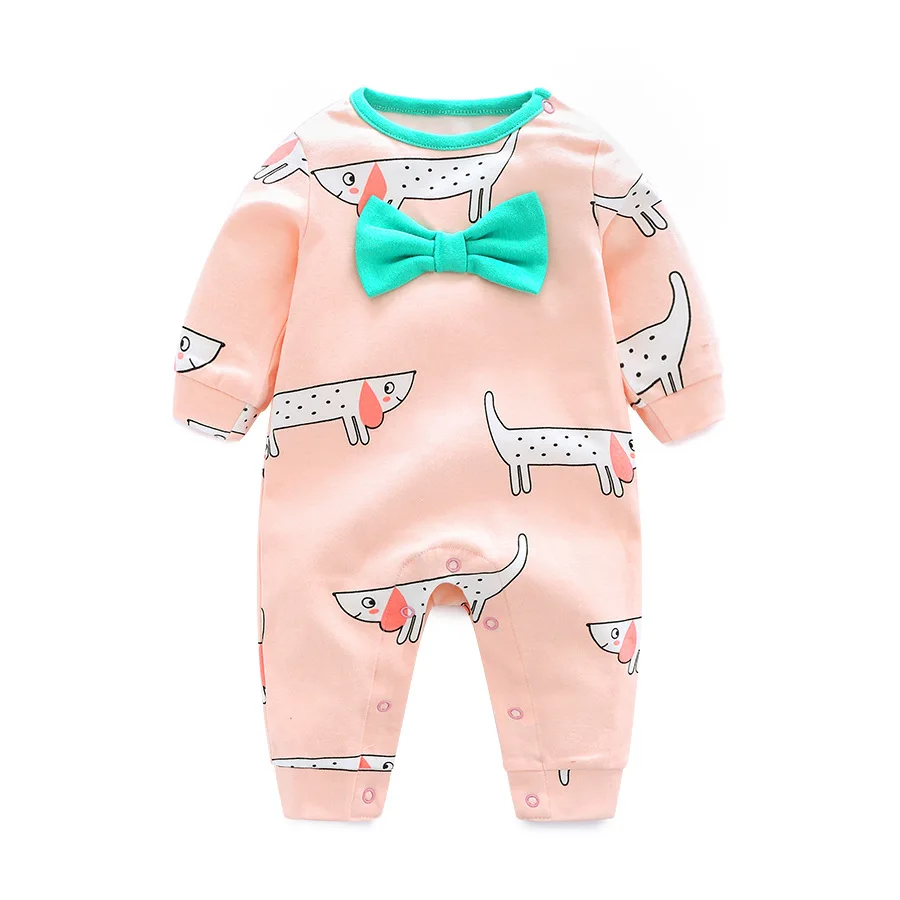 Детский хлопковый комбинезон с милым животным принтом Детская одежда для