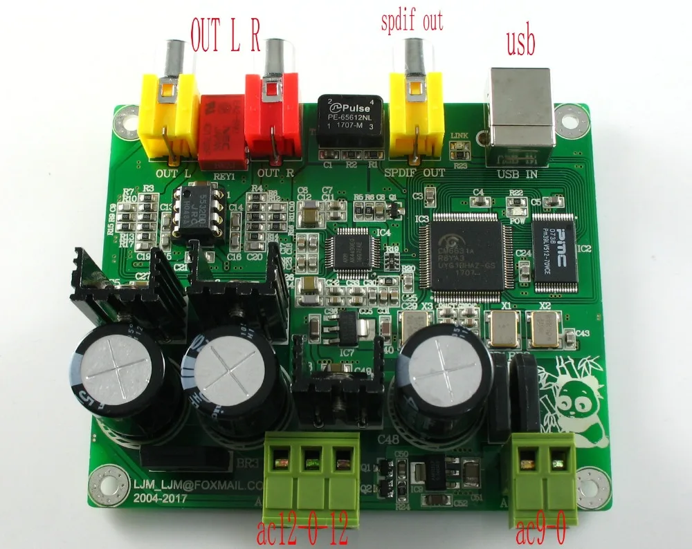 ЦАП декодер CM6631A + AKM4490 USB вход аналоговый сигнал выход поддержка выборки 32 бит