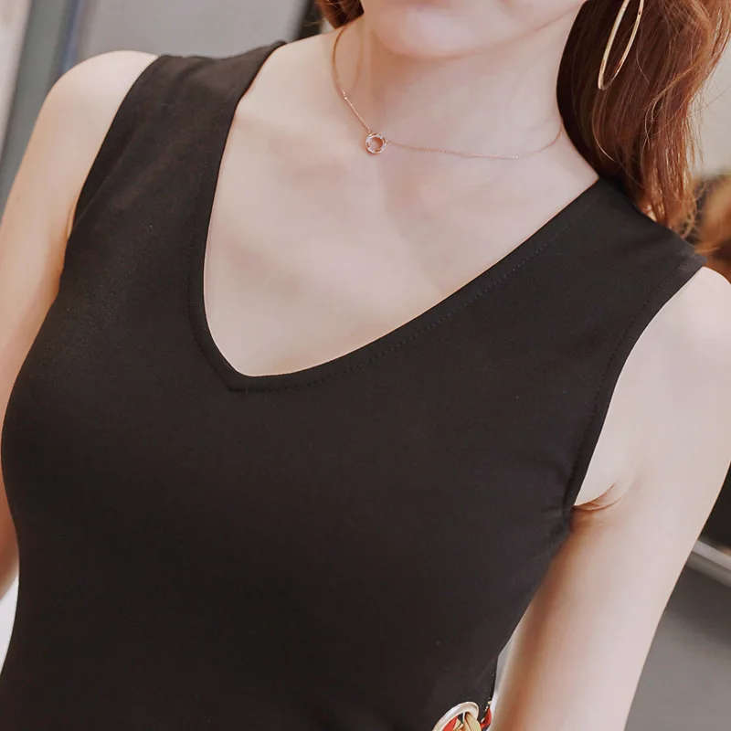 Summer Women Suit Strappy Office 2 Pieces Set Orange Black V Neck Sleeveless Long Blouse Tops and Short Pants Two |
