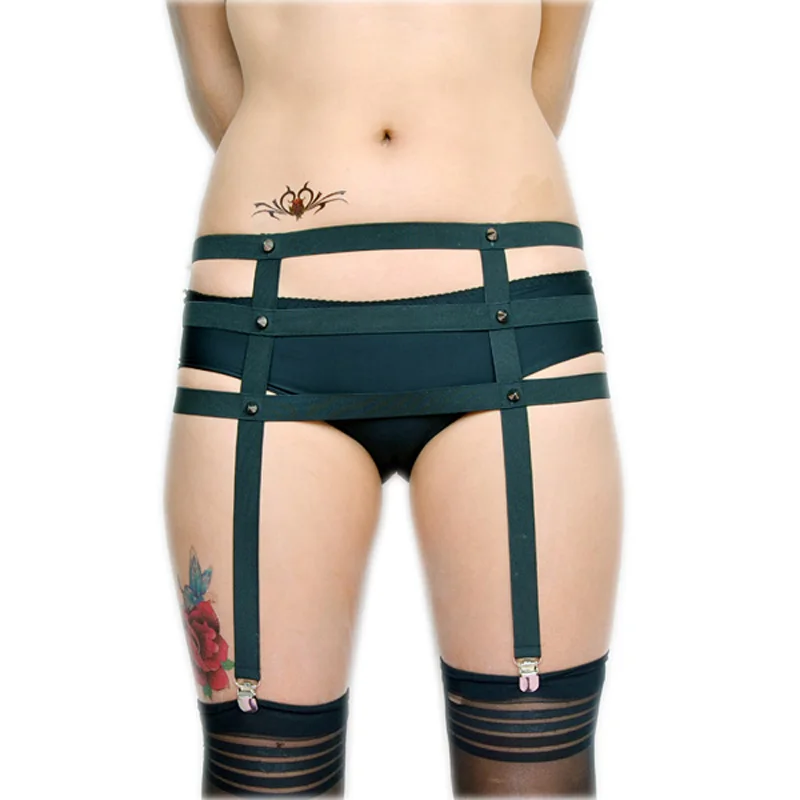 Сексуальная портупея для тела подвязки ног в стиле панк и готика Фетиш одежда 90 х