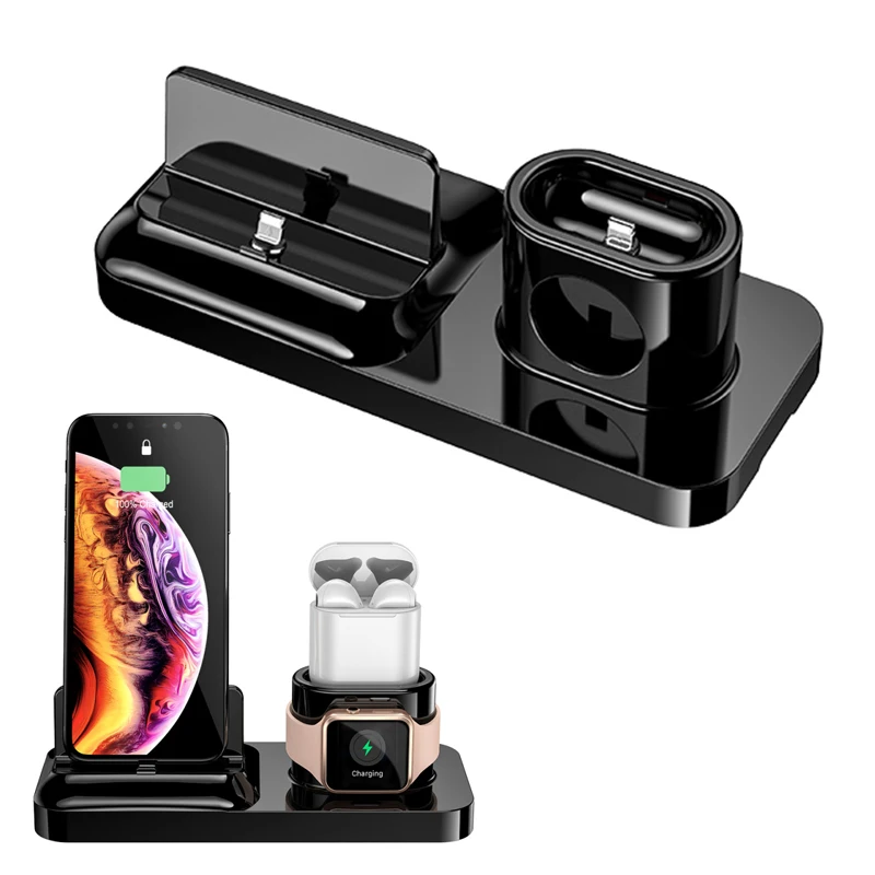 3 в 1 Держатель зарядного устройства для телефона для iPhone X XS Max XR 8 7 портов Беспроводная Магнитная зарядная док-станция для Air Pods Apple Watch 4