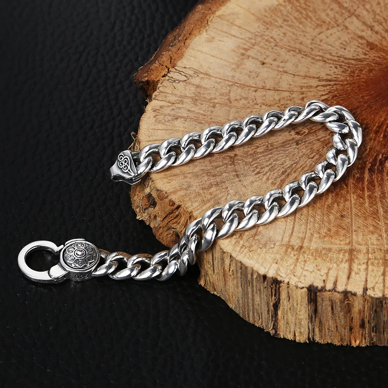 Новый мужской браслет из стерлингового серебра 925 пробы модный винтажный с