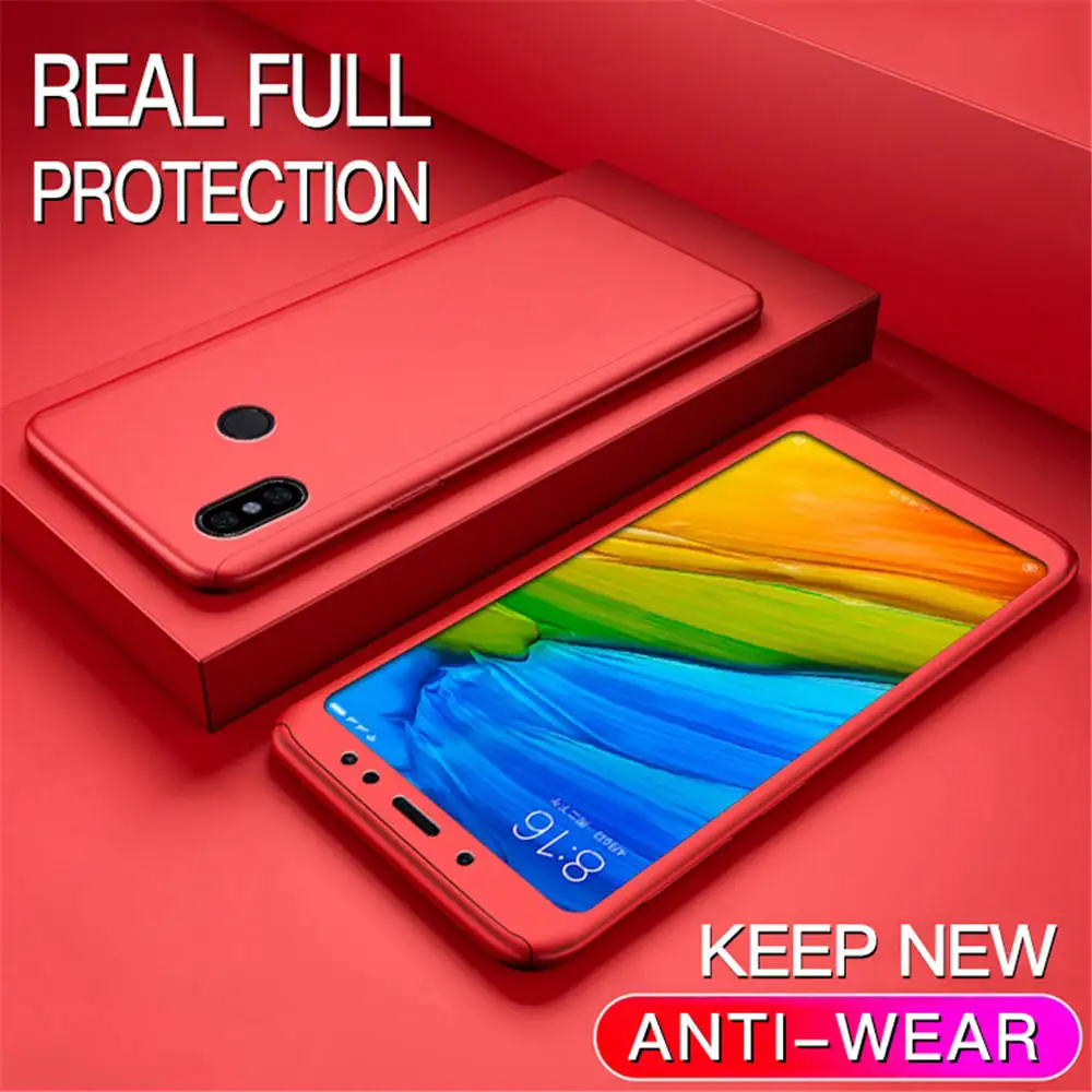 Red 360 полный защитный чехол для телефона Xiaomi Mi 8 9 SE Mi9 Mi8 Max 3 Redmi K20 GO Note 7 тонкий противоударный чехол из закаленного стекла - Цвет: Red