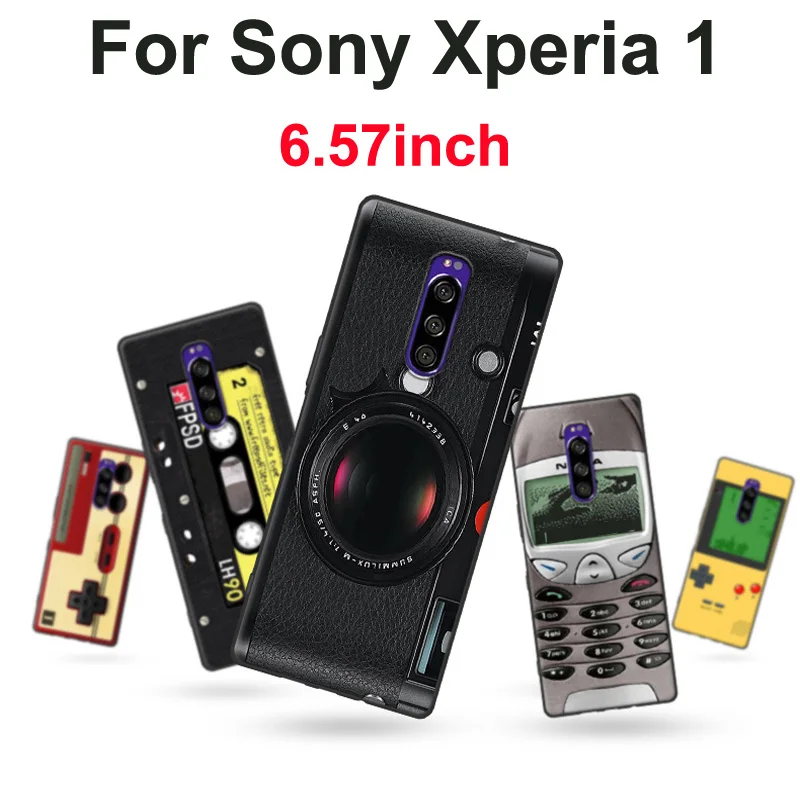 Силиконовый чехол для sony Xperia 1, чехол, Ретро камера, телефон, окрашенный Мягкий ТПУ чехол для телефона, для sony Xperia 1, J8110, J8170, J9110