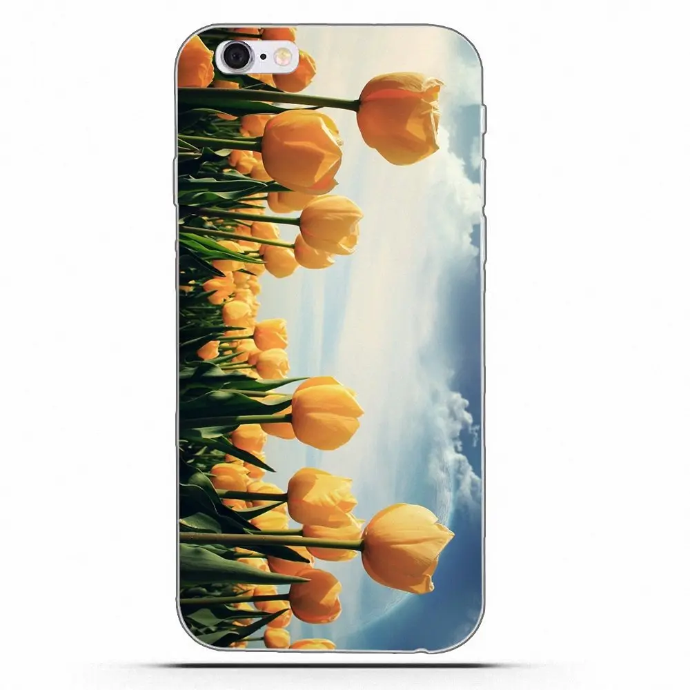 Wexoeq синие весенние красочные тюльпаны ТПУ шаблоны для Apple iPhone X 4 4S 5 5C 5S SE 6 6S 7 8 Plus |