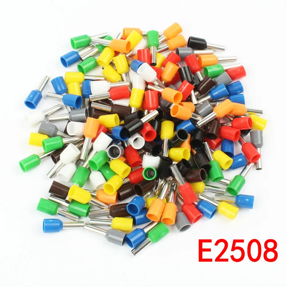 100 шт. E2508 Европейский трубы изолированные Клеммы AWG 14 провода кабеля 2.5mm2 разъем