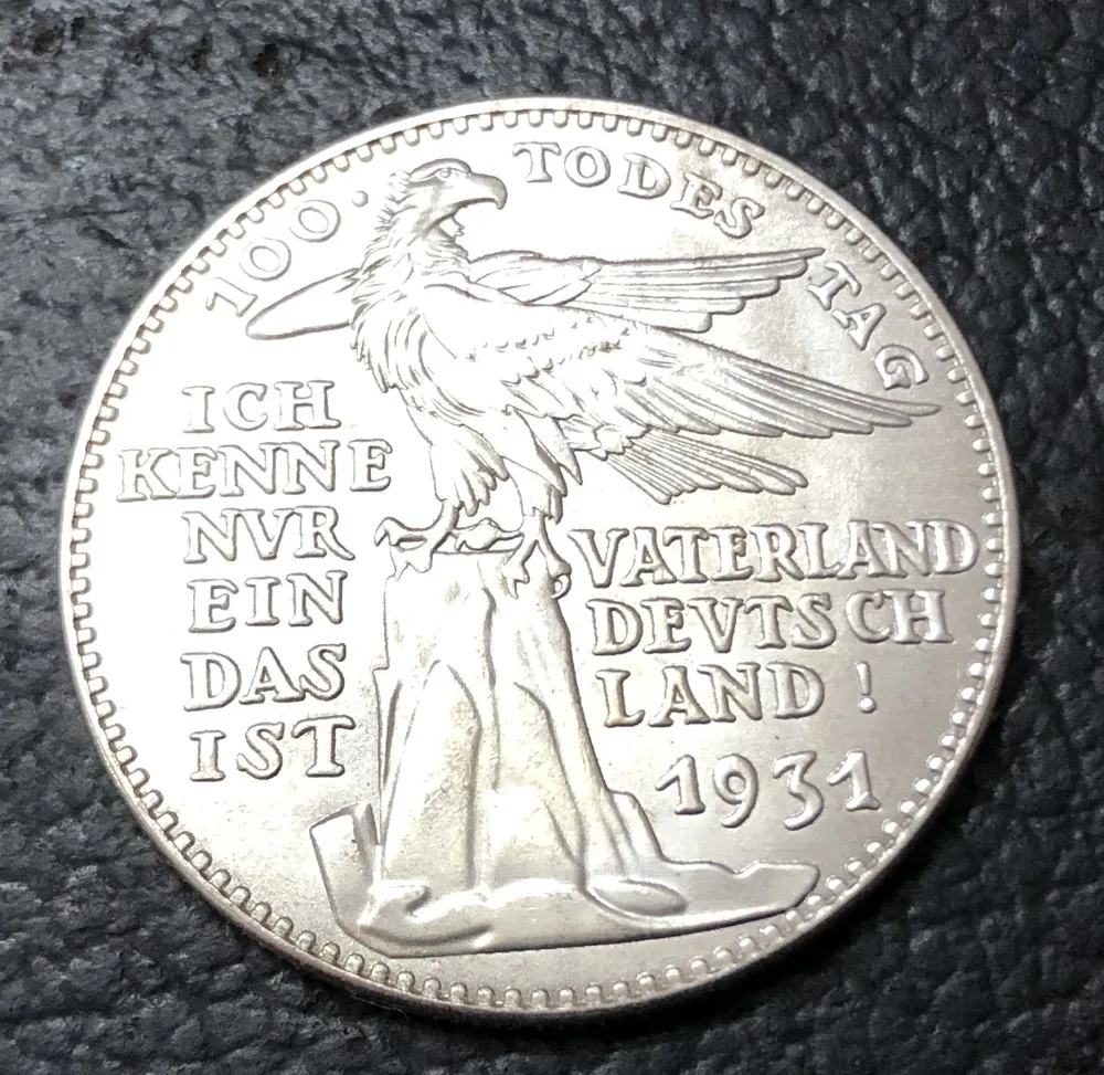 1931 Германия 100 Todes Посеребренная копировальная монета | Дом и сад