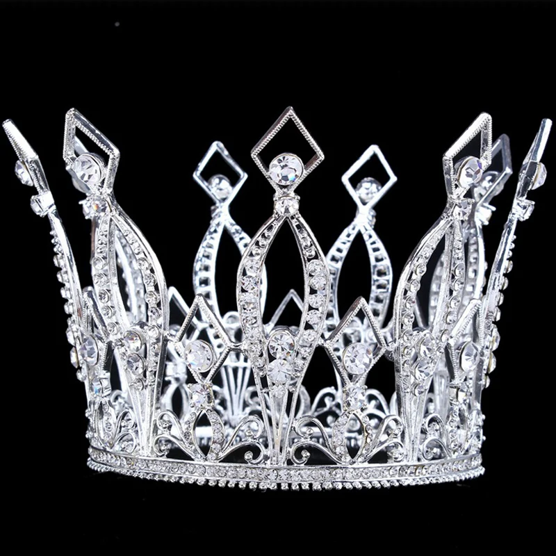 Оптовая продажа 4-дюймовая Цветочная корона кристалльная тиара из горного