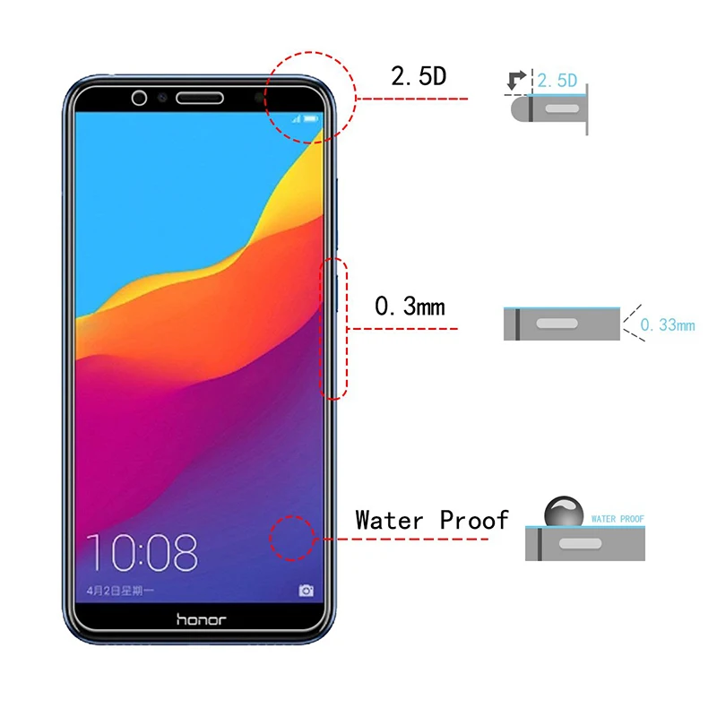 2 шт закаленное стекло для Huawei Honor 7A Pro, защита экрана 9H 2.5D, Защитное стекло для телефона Huawei Honor 7A