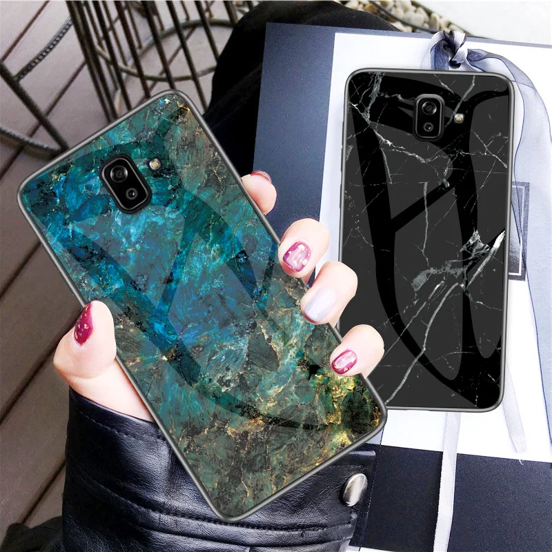 Чехол для Samsung Galaxy J4 J6 Plus 2018 роскошный защитный чехол из твердого закаленного