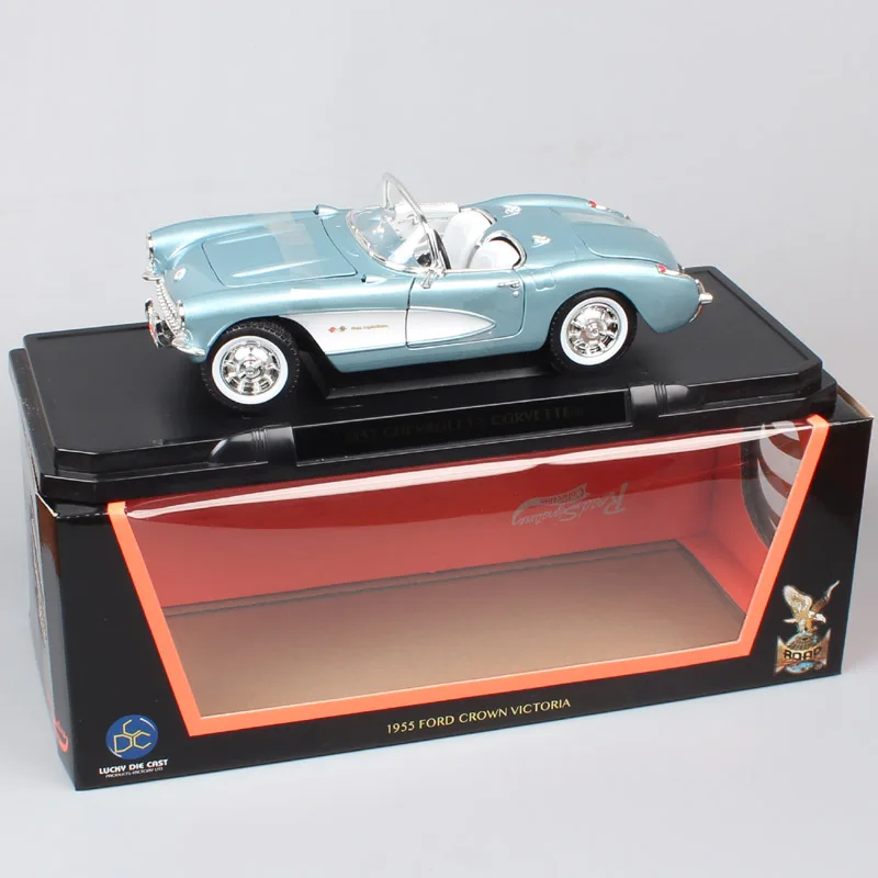 1/18 большой дорожный фирменный классический автомобиль Chevrolet Corvette 1957 Chevy vette металлические Литые и игрушечные машинки Миниатюрные модели автомобилей
