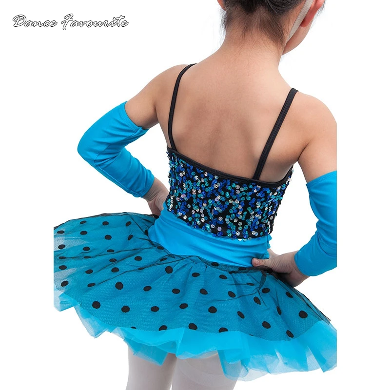 j tańca baletowa spandex z cekinami w kolorze spandexu spódniczka tutu dla dziewczynki na występy scenie baletowy kostium baleriny dziewczyna (nie