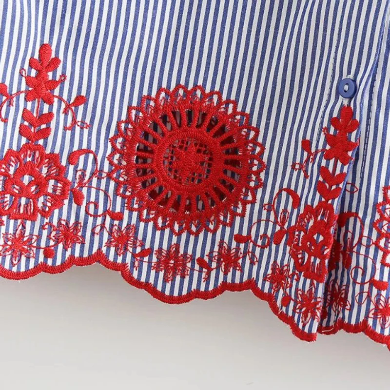 Рубашка женская с коротким рукавом винтажная синяя цветочным принтом|blouse brand|brand