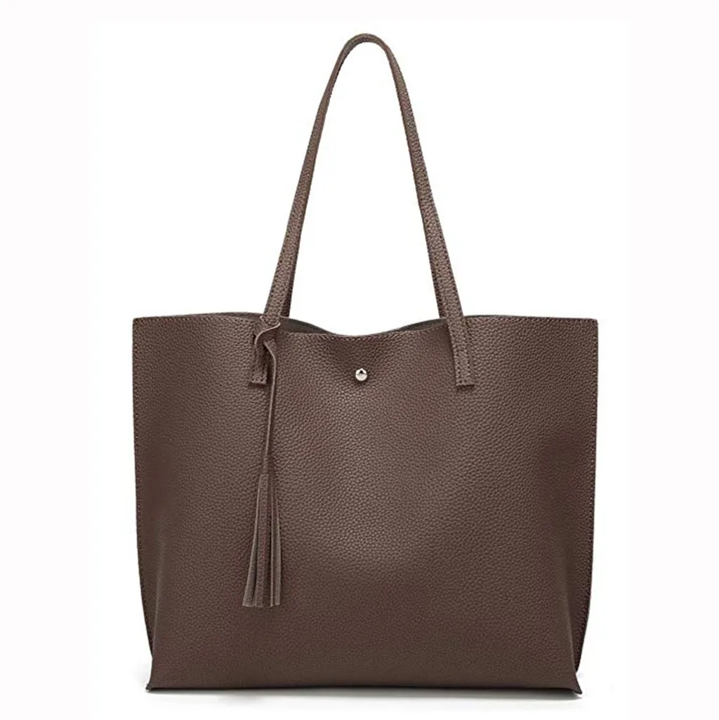 35 # Простые Модные женские сумки кожаная одноцветная подвеска с кисточкой