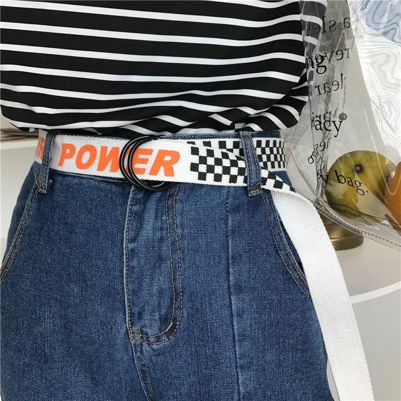 2 Colors Mihoshop Ulzzang Korean Korea Women Fashion Accessories Chic Hit Color Orange Letter Print Punk Belts | Аксессуары для