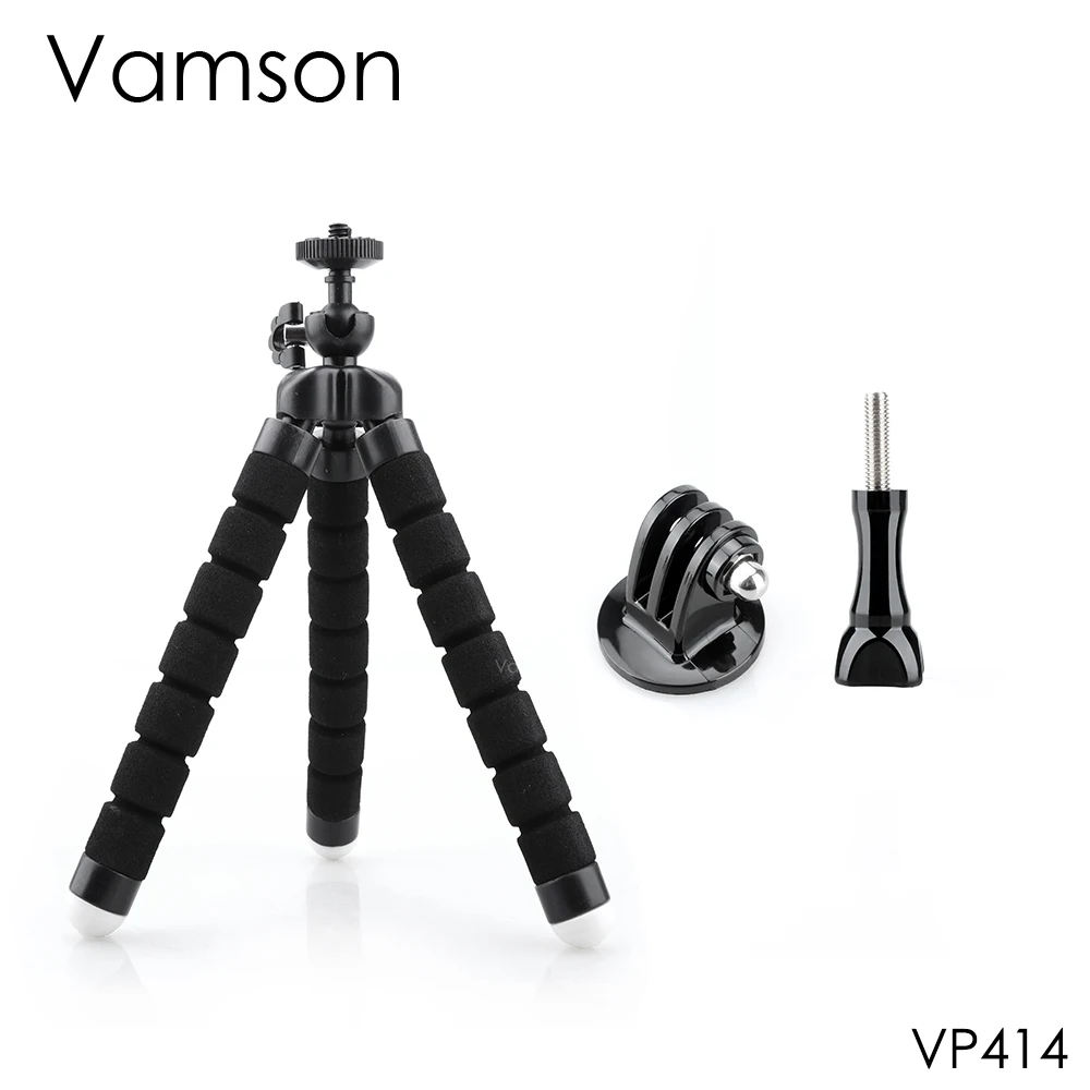 VP414 Vamson Гибкая Губка Осьминог штатив держатель зажим для Xiaomi Yi для iPhone для huawei для Gopro hero 7 6 5 Аксессуары VP414E - Цвет: VP414