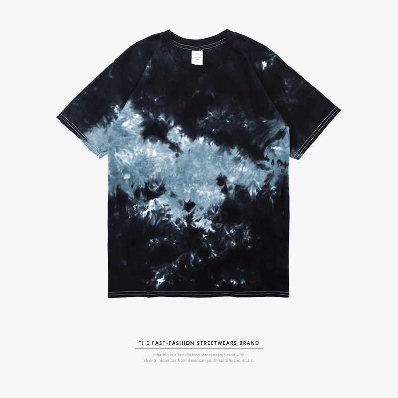 Инфляции 2018 новые летние Мода o образным вырезом Tie dye футболка человек пары