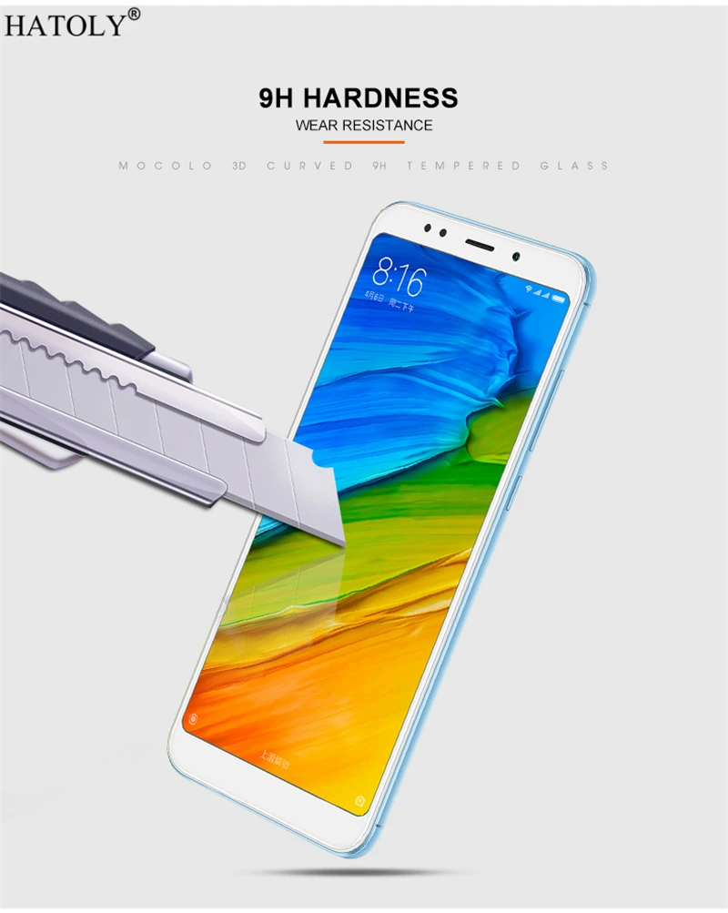 Закаленное стекло для Xiaomi Redmi 5 Plus 1 шт. защитная пленка с полным покрытием 3d