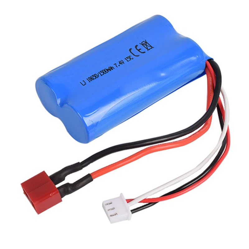 Литий ионный Аккумулятор 7 4 В 1500 мАч 15C 18650 T Plug RC WL12428 12423 игрушечный аккумулятор с