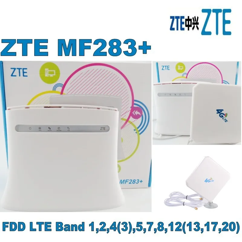 Wi Fi роутер CPE ZTE MF283 + 4G LTE включая антенну 35DBI Gain Mimo хорошая цена антенна большого