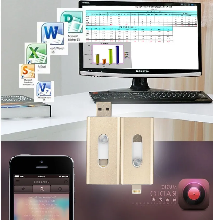 I Flash накопитель для iPhone/iPad/iPod IOS 8pin USB карта памяти 32 Гб 64 128 OTG|i-flash drive|ipad usb storageusb