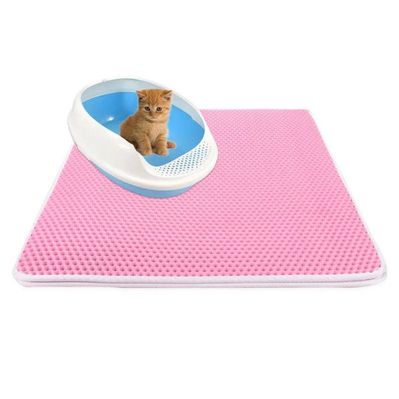 

Pets Cats Litter Mat Portable Double-Layer EVA Waterproof Cats Mat Wearable Supplies Trapper Pad Smooth Surface Breathable Holes