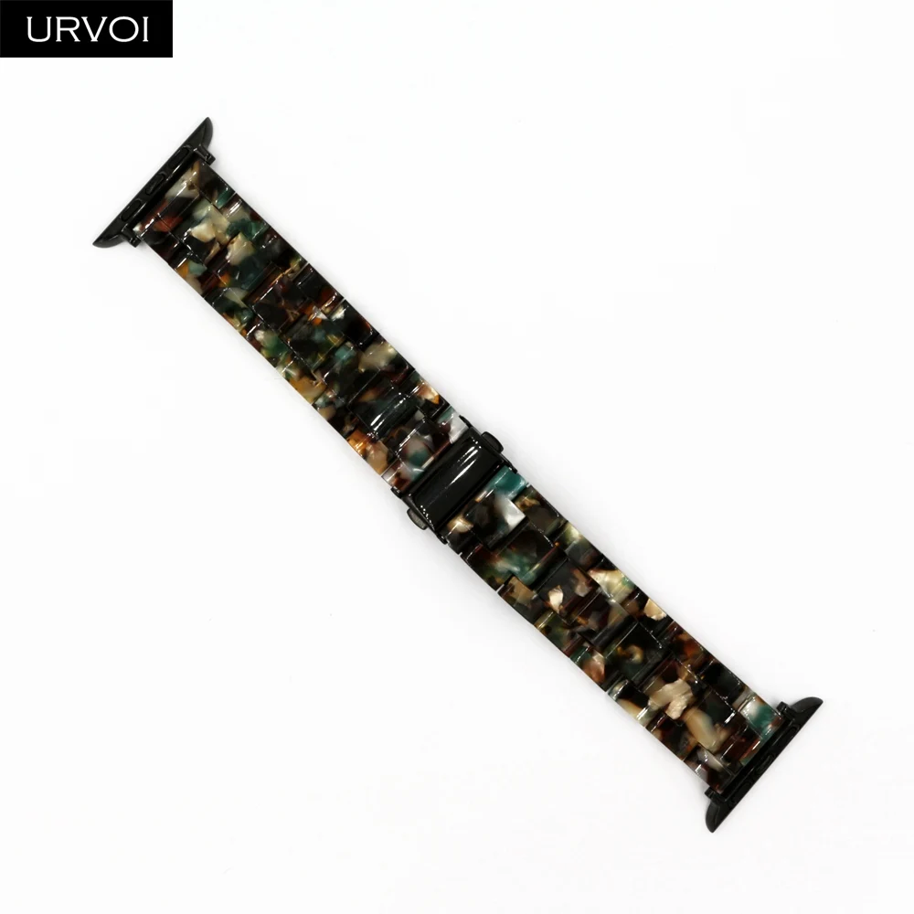 Style H Ремешок URVOI для Apple Watch series 54 321, браслет со звеньями, 3 ряда, полимерный ремешок для iWatch, модный, дизайнерский, прочный, на запястье, 38, 40, 42, 44 мм - Цвет ремешка: Style H