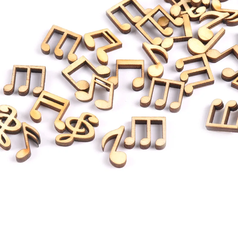 100 шт. украшения для дома Микс милые музыкальные нотки ручная работа деревянные