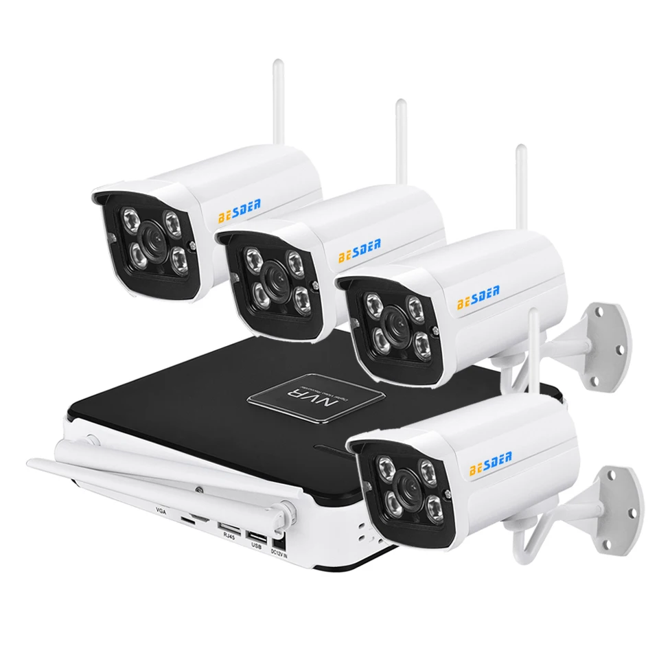 BESDER Беспроводная Plug & Play 960P Wifi камера CCTV система видеонаблюдения 4 шт безопасности