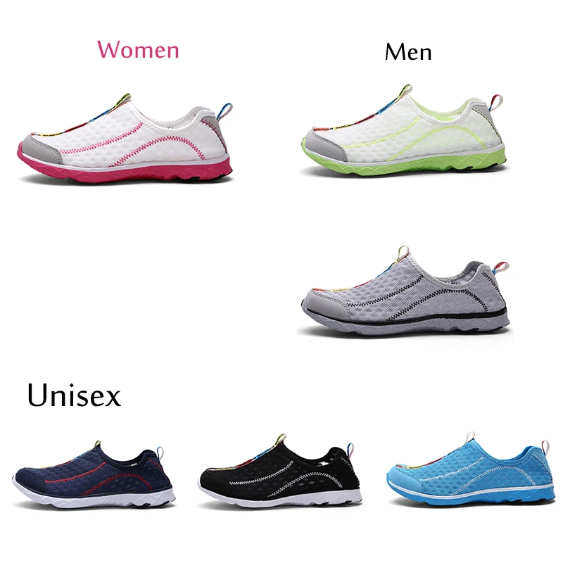 Aleader 2017 New Breathable Mens Shoes Summer Slip On Beach Flat Ladies Walking Water Mesh Casual zapatillas | Обувь