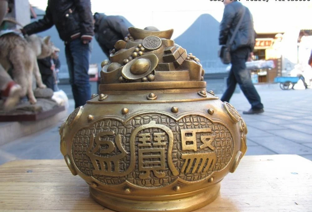 7 &quotКитайский буддистский храм латунный резной корнуопийный Курятник для