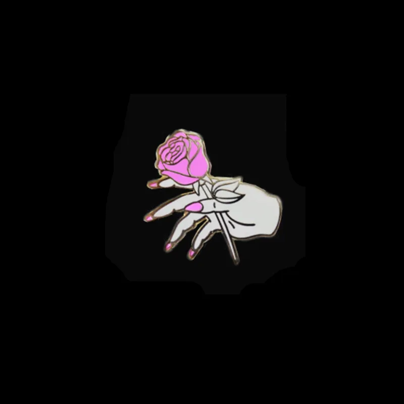 Красный розовый эмаль булавка в комплекте ручная работа на высоком каблуке виде